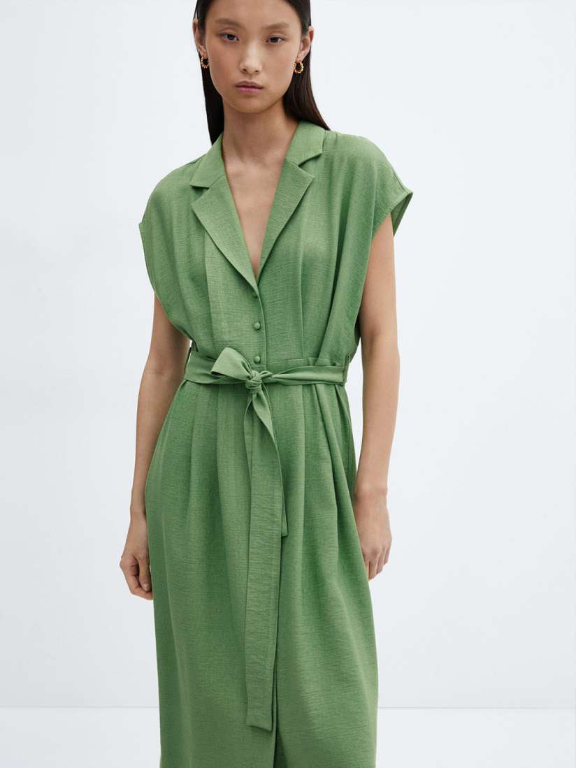 Mango belt shirt dress discount