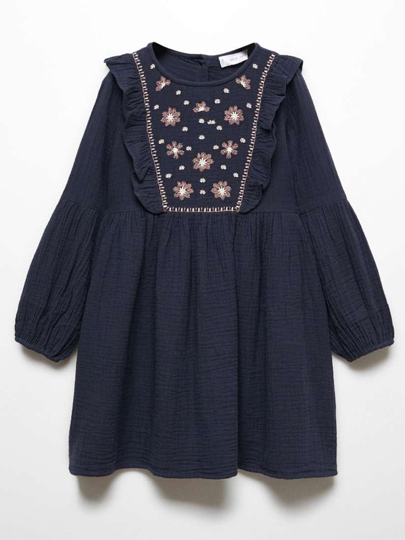 Mango floral embroidery dress clearance
