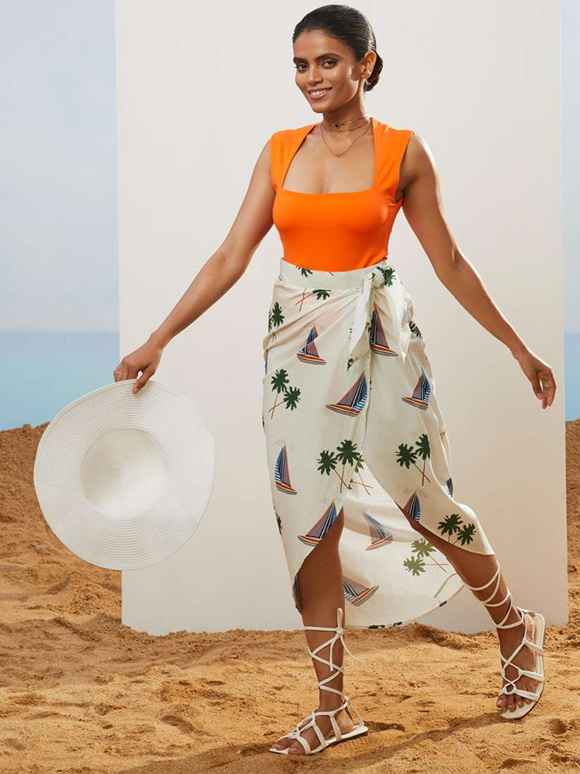 Cotton sarong swimwear hot sale