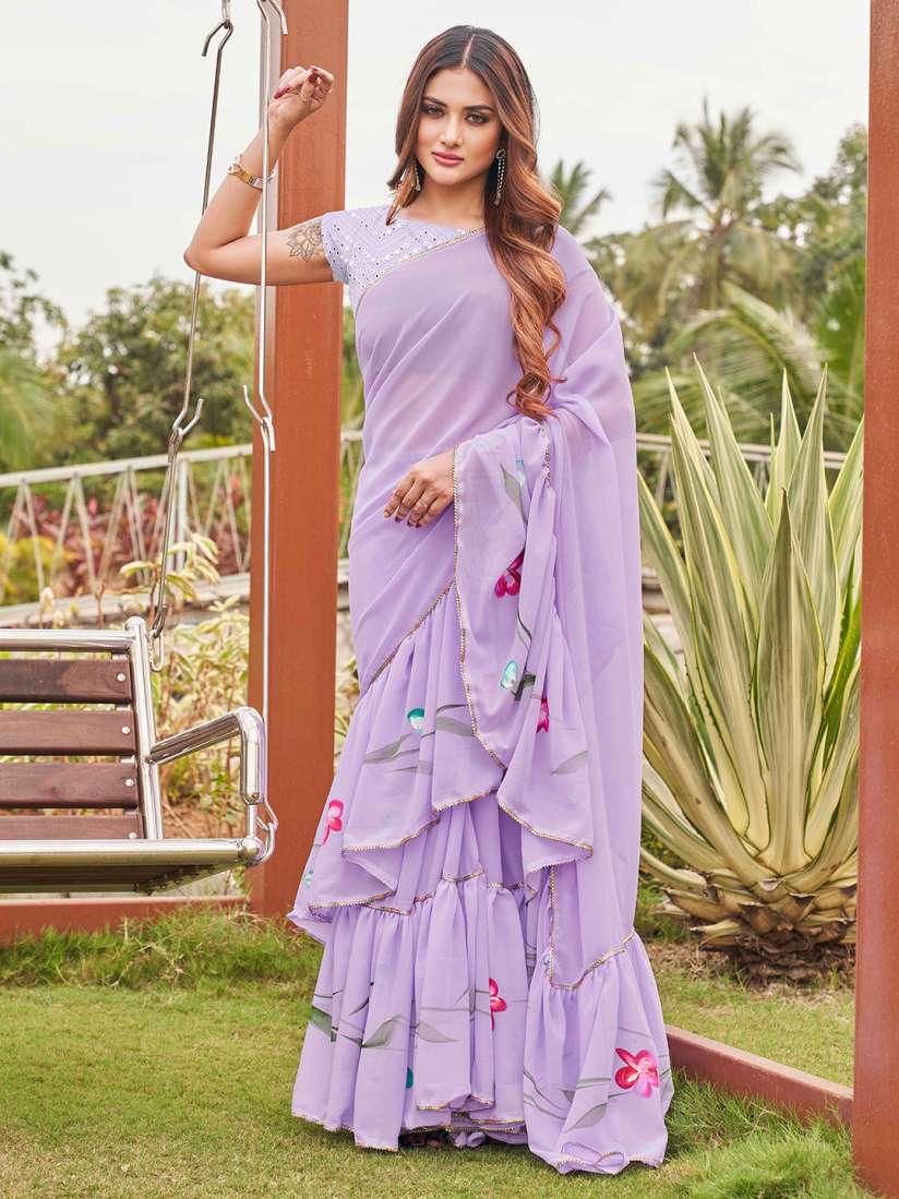 Myntra frill saree shop