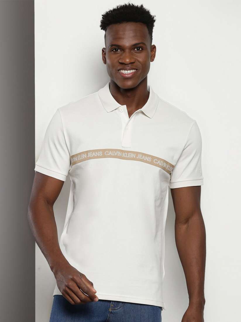 Buy Calvin Klein Polo Collar Short Sleeves Slim Fit Cotton Casual T shirt Tshirts for Men 27362594 Myntra