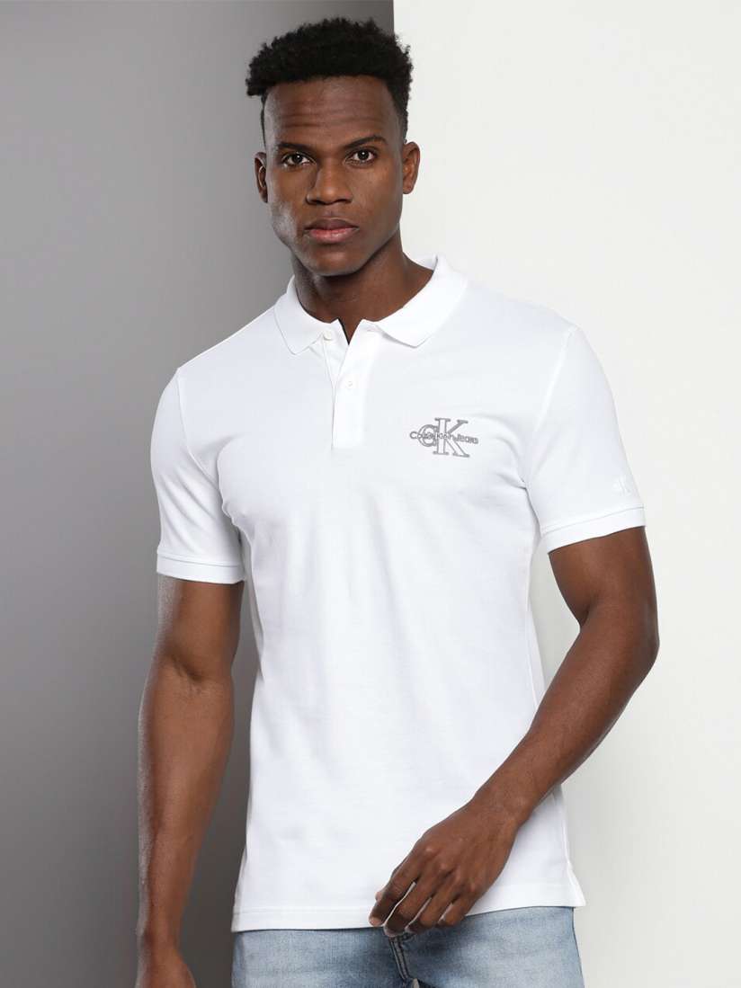 Calvin klein logo collar tee shop