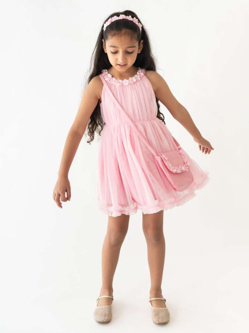 Buy A Little Fable Girls Round Neck Embellished Cotton Fit Flare Dress Dresses for Girls 27370718 Myntra