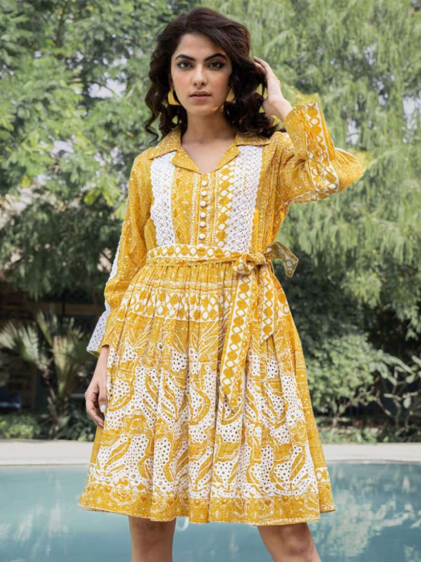 Myntra yellow dress online