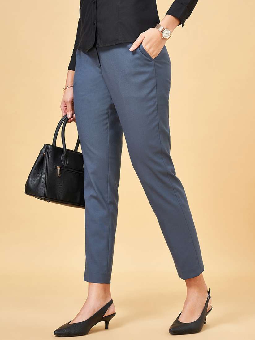 Buy Annabelle by Pantaloons Women Slim Fit Formal Trousers Trousers for Women 27385078 Myntra