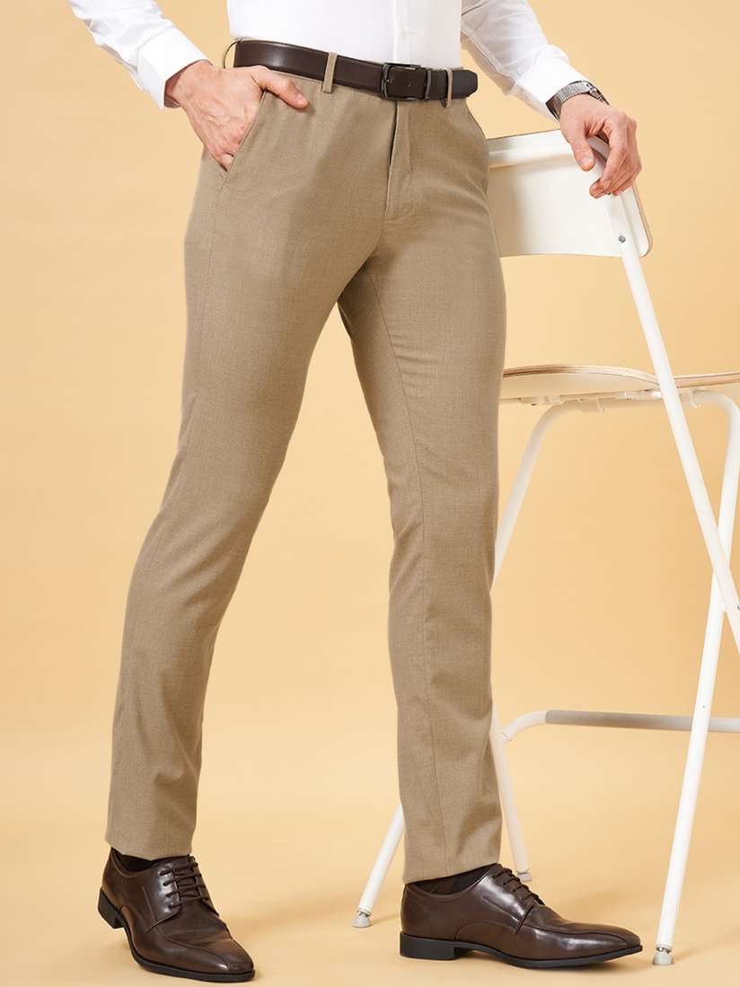 Buy BYFORD by Pantaloons Men Mid Rise Slim Fit Formal Trousers Trousers for Men 27385088 Myntra