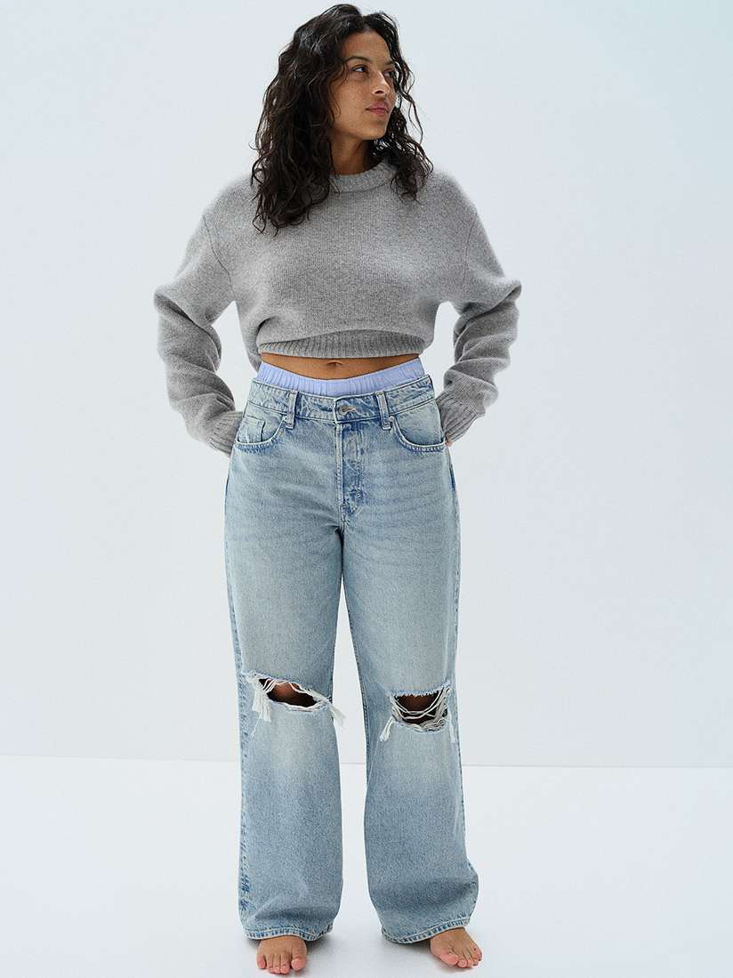 Baggy Jeans Boyfriend Low Jeans H&m H&M Women Pure Cotton