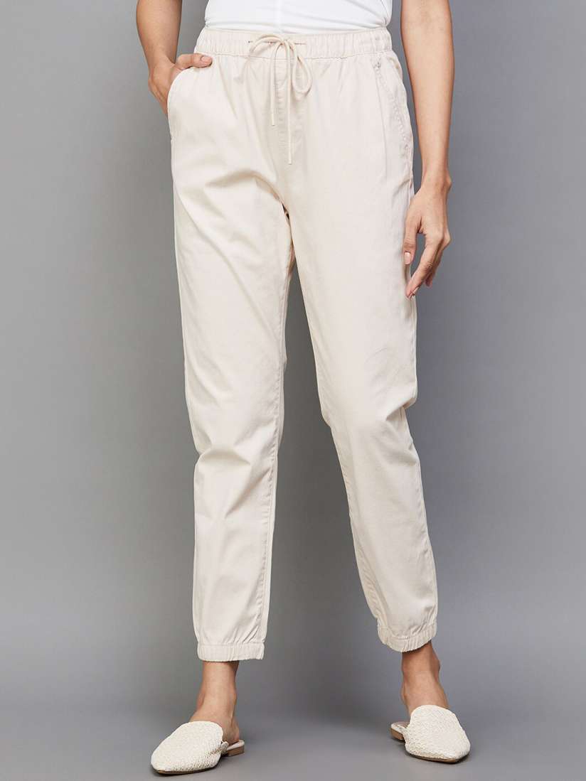 Buy CODE by Lifestyle Women Mid Rise Cotton Joggers Trousers for Women 27388408 Myntra