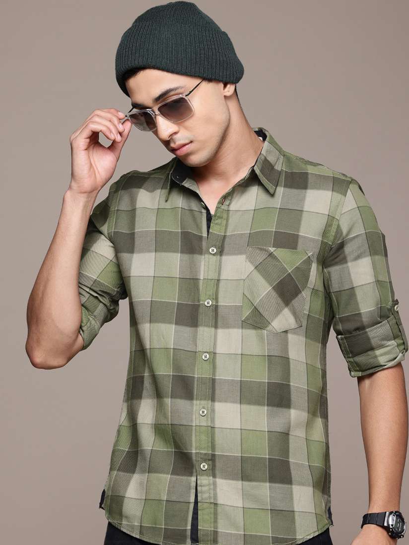 Buy The Roadster Lifestyle Co. Men Pure Cotton Checked Casual Shirt Shirts for Men 27393132 Myntra
