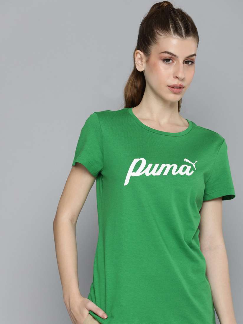 Green puma shirt top