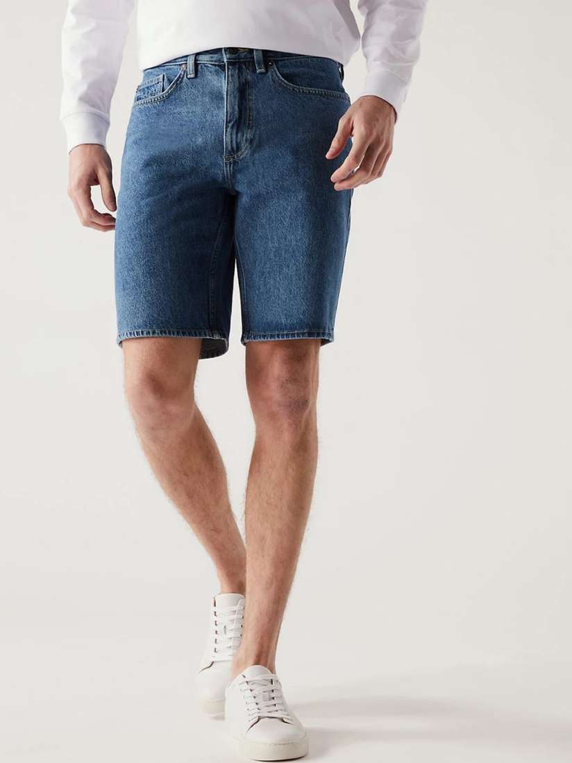 Marks and spencer mens denim shorts hotsell