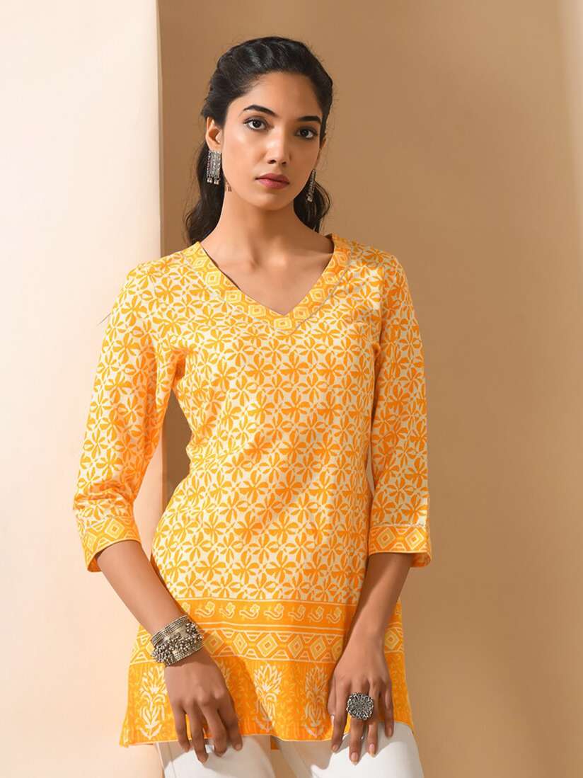 Buy KALINI Ethnic Motifs Printed Pure Cotton Straight Kurti Kurtis for Women 27399716 Myntra