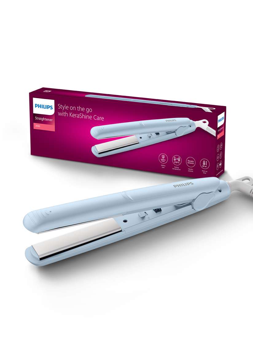 Buy Philips BHS264 00 SilkProtect On The Go Hair Straightener with KeraShine Light Blue Straighteners for Unisex 27400268 Myntra
