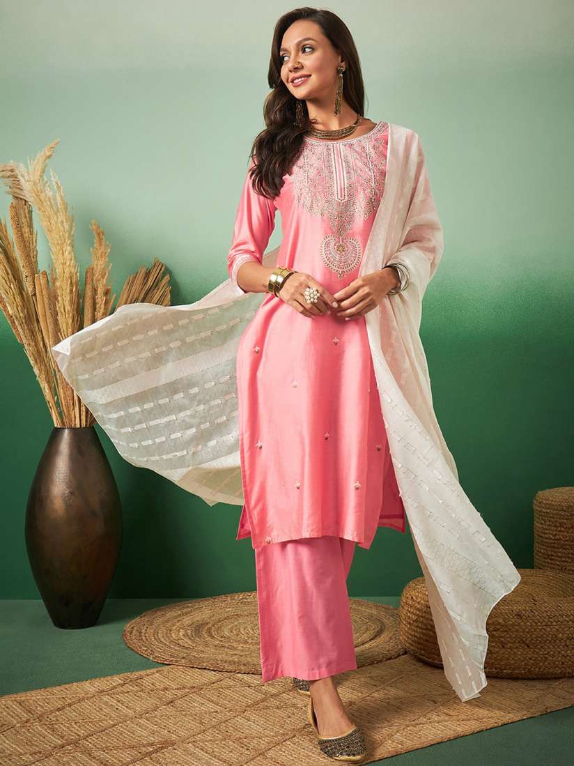 Palazzo suit sets myntra hot sale
