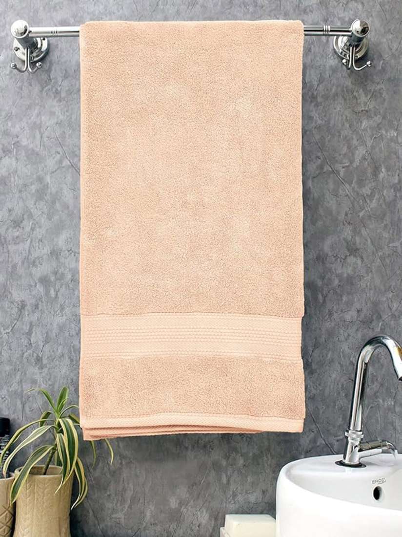 Buy Signature Peach Coloured Cotton Bath Towels Bath Towels for Unisex 27403926 Myntra