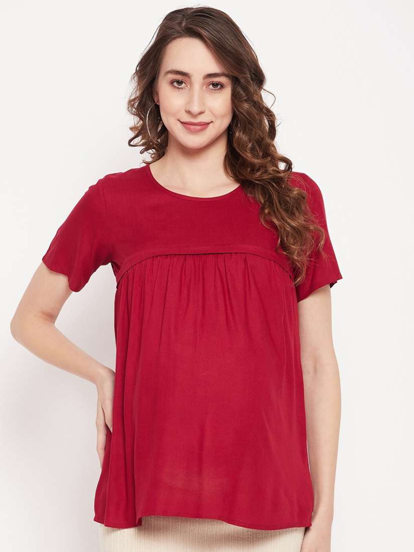 Buy NABIA Round Neck Maternity Feeding Top Tops for Women 27407462 Myntra