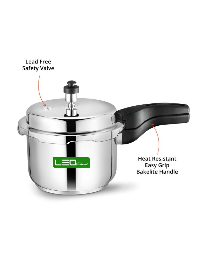Buy Leo Natura Silver Toned Black Stainless Steel Induction Base Pressure Cooker 3 L Pressure Cooker for Unisex 27414084 Myntra