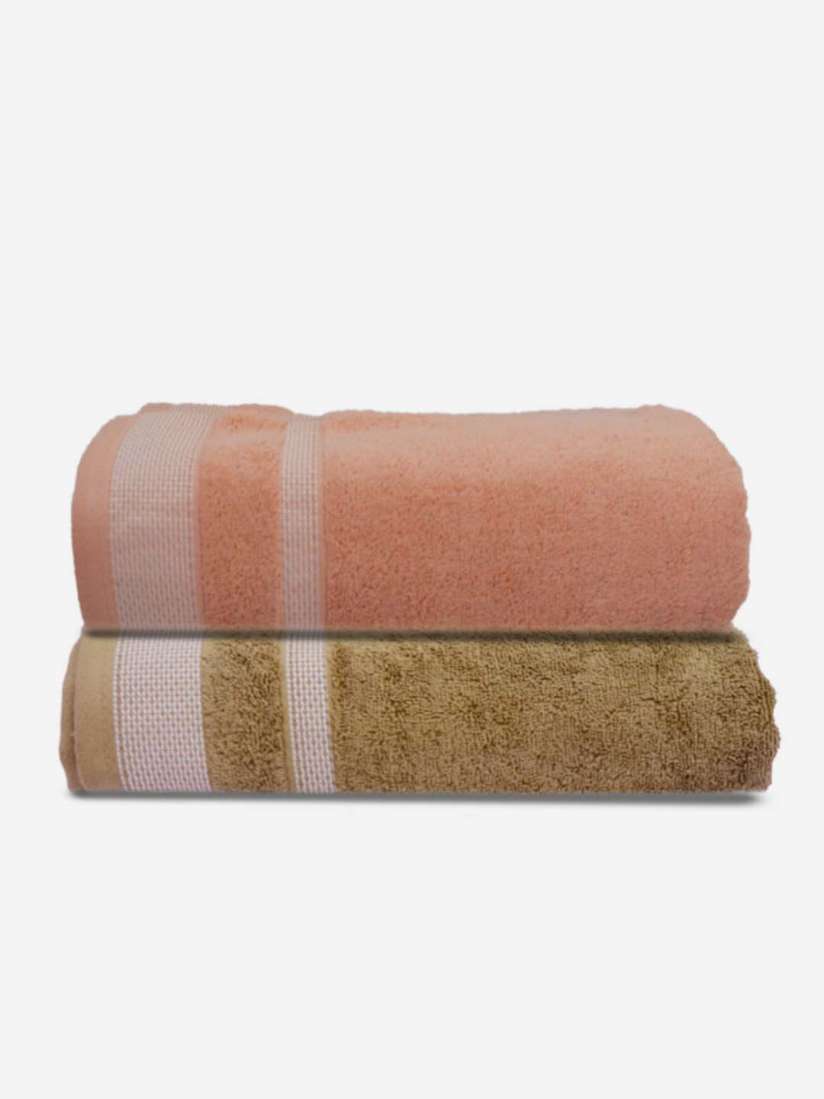 Buy Athom Living Brown Pink 2 Pieces Cotton 500 GSM Bath Towels Bath Towels for Unisex 27414186 Myntra