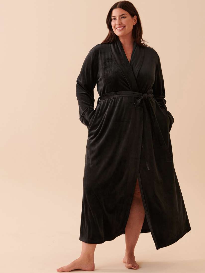 Buy La Vie en Rose Shawl Collar Maxi Velvet Robe Robe for Women 27414962 Myntra