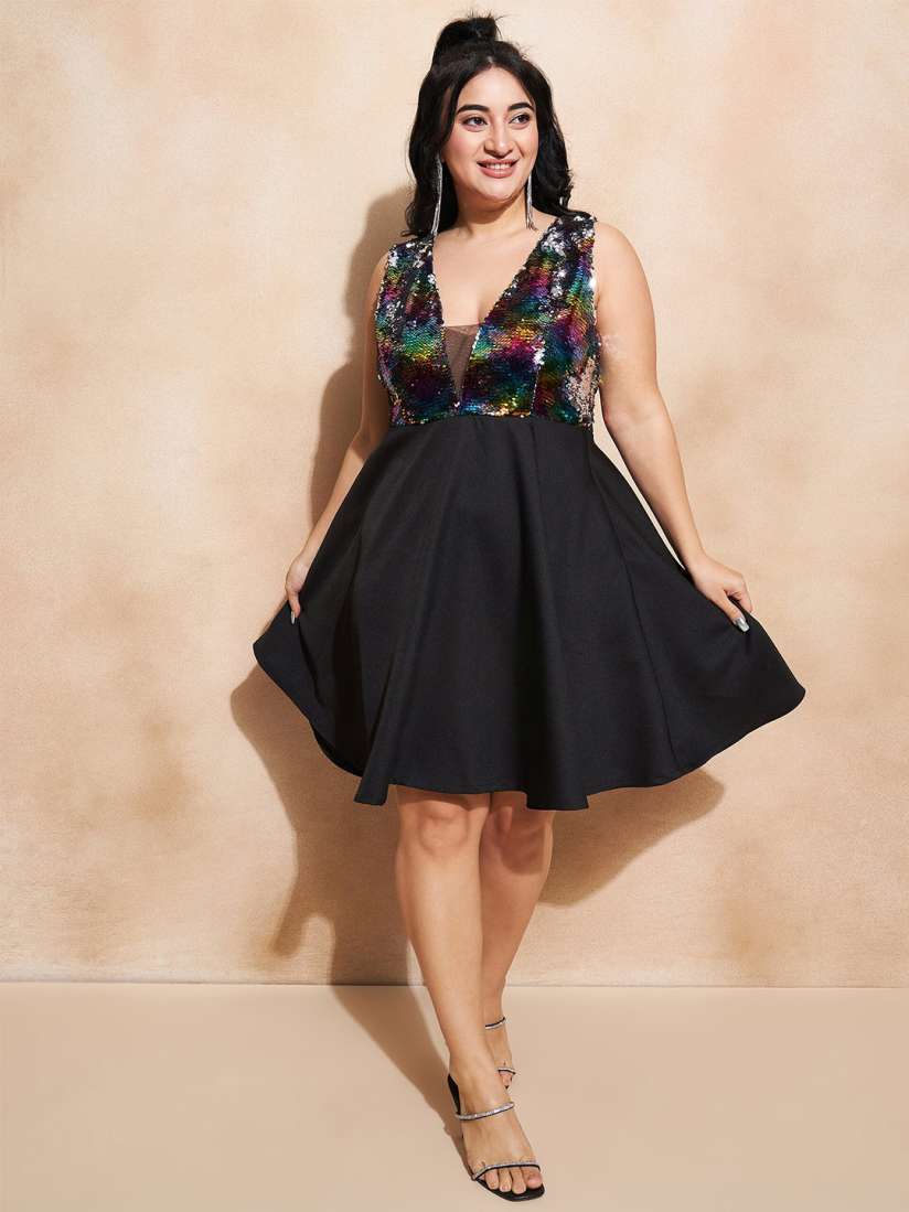 Plus size fit and flare dress cheap
