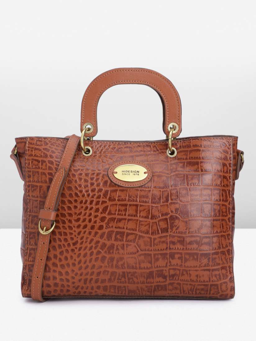 Buy Hidesign Crocodile Textured Leather Structured Handheld Bag Handbags for Women 27429278 Myntra