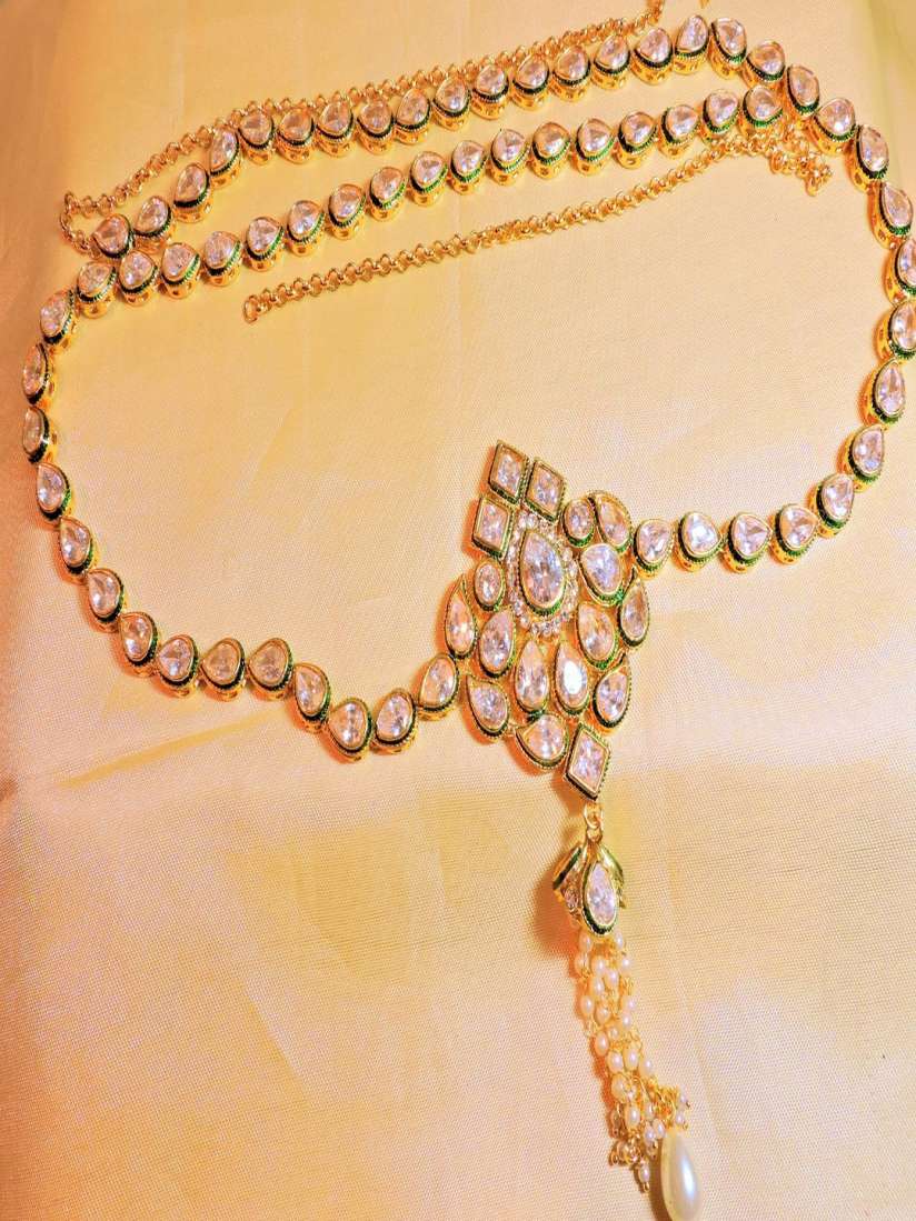 Buy Runjhun Kundan Studded Saree Waist Chain Saree Accessories for Women 27430766 Myntra
