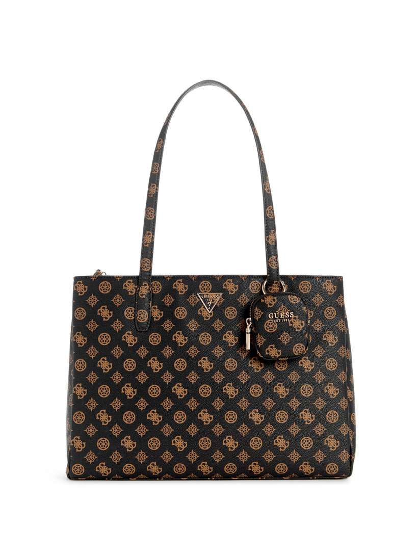 Buy GUESS Brand Logo Printed Structured Shoulder Bag with 16 Laptop Compartment Handbags for Women 27432150 Myntra