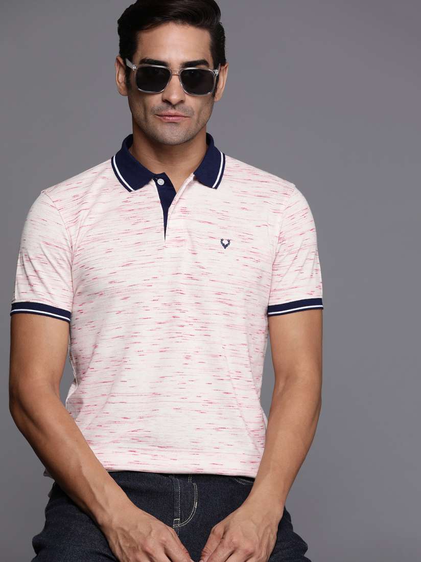 Buy Allen Solly Slub Effect Polo Collar T shirt Tshirts for Men 27440572 Myntra