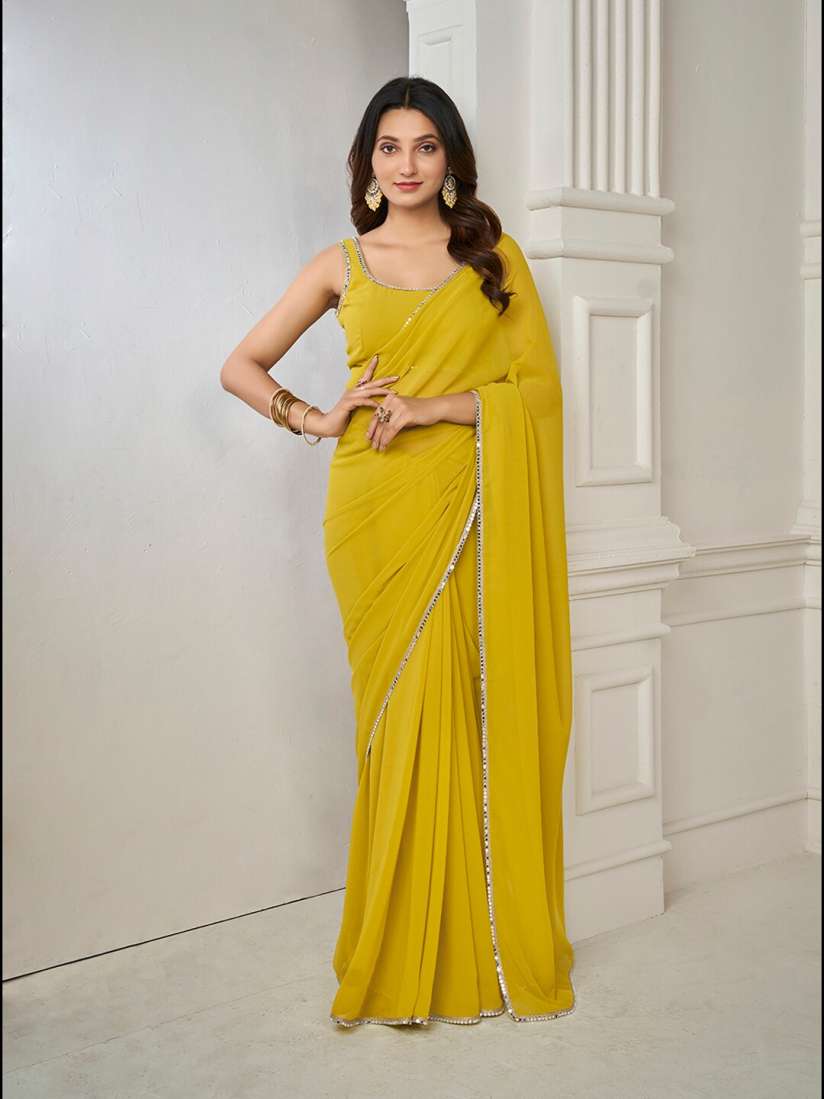 Myntra mirror work sarees on sale
