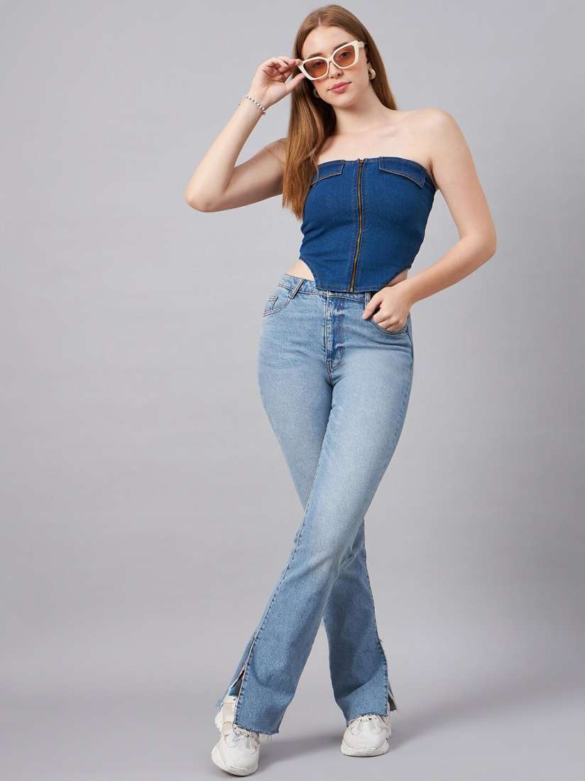 Jeans tops myntra hotsell