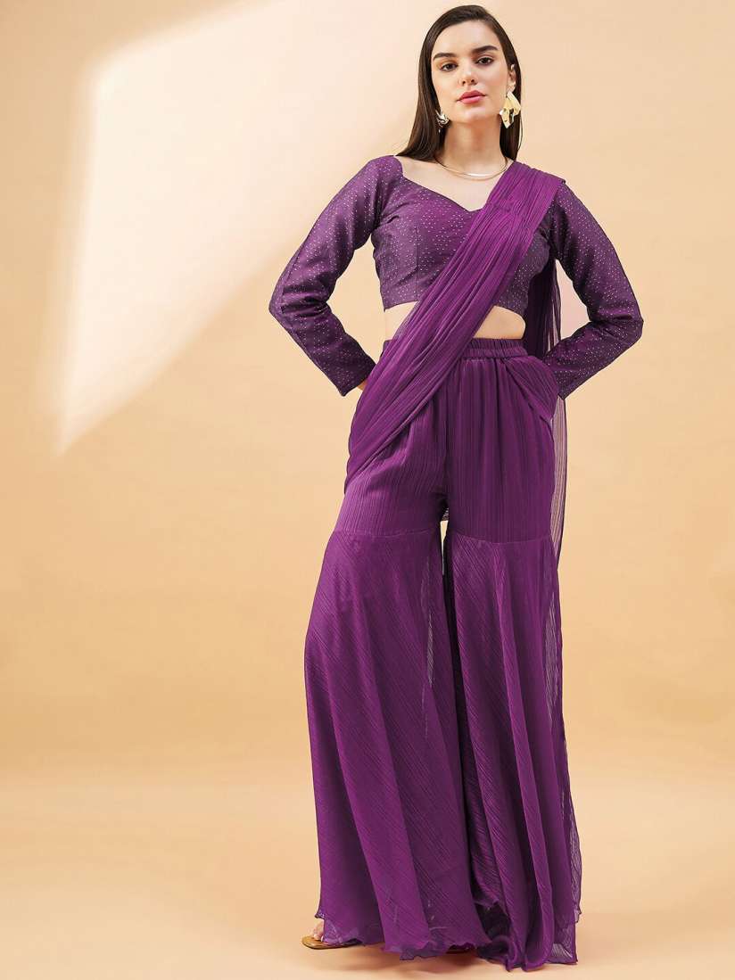 Myntra palazzo saree outlet