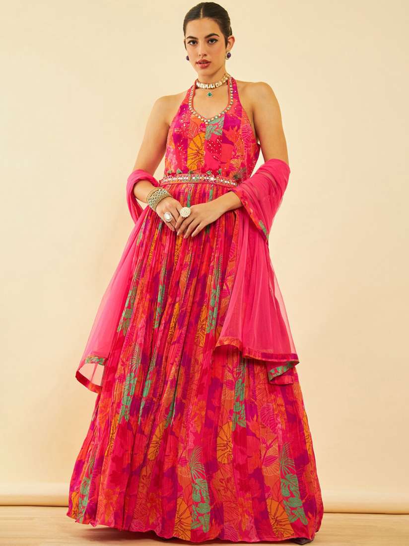 Buy Soch Floral Printed Cotton Flared Maxi Dress Ethnic Dresses for Women 27457516 Myntra