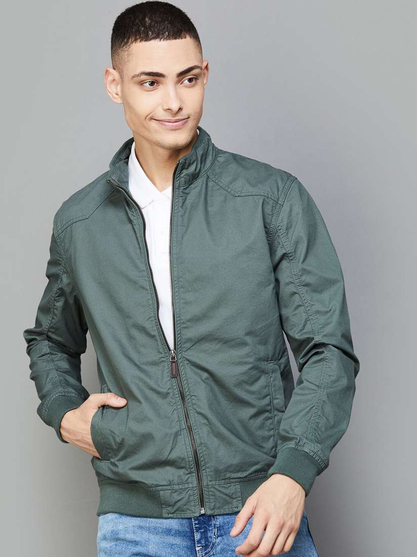 Buy Fame Forever by Lifestyle Mock Collar Cotton Bomber Jacket Jackets for Men 27465596 Myntra