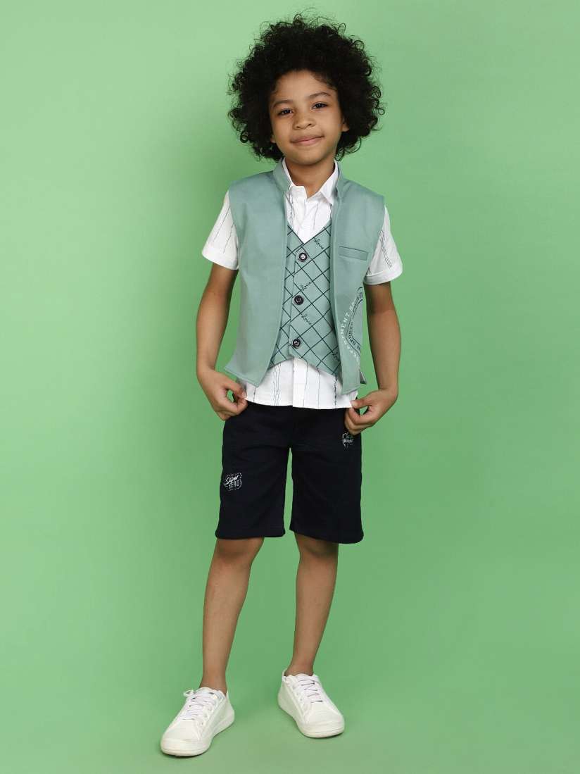 Boys shorts and waistcoat hotsell