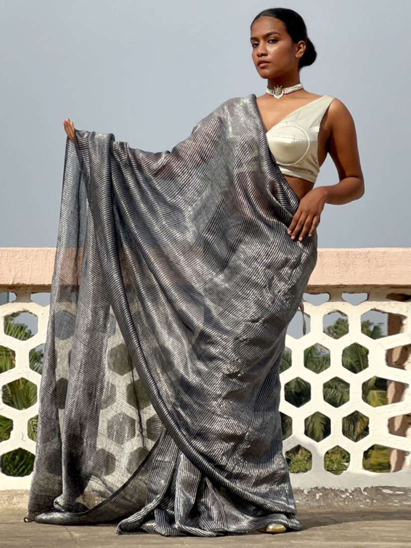 Myntra linen sarees discount