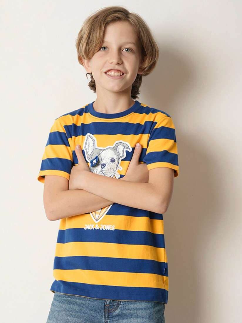 Buy Jack Jones Junior Boys Striped Pure Cotton T shirt Tshirts for Boys 27505392 Myntra