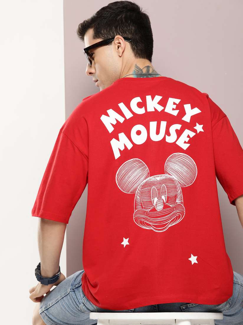 Buy Kook N Keech Disney Mickey Mouse Pure Cotton Drop Shoulder Sleeves Oversized T shirt Tshirts for Men 27506882 Myntra