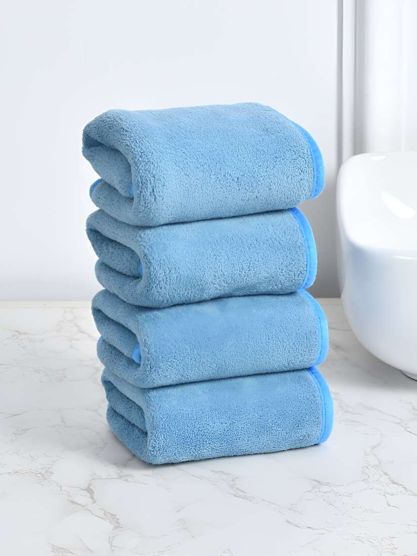 Buy Cotton Bolls Textiles Blue 4 Pieces 300 GSM Super Soft Hand Towel Hand Towels for Unisex 27507548 Myntra
