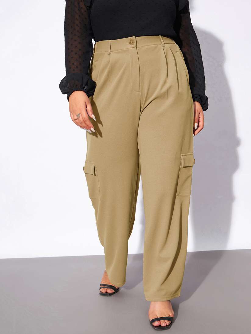 Plus size cargo trousers womens hot sale