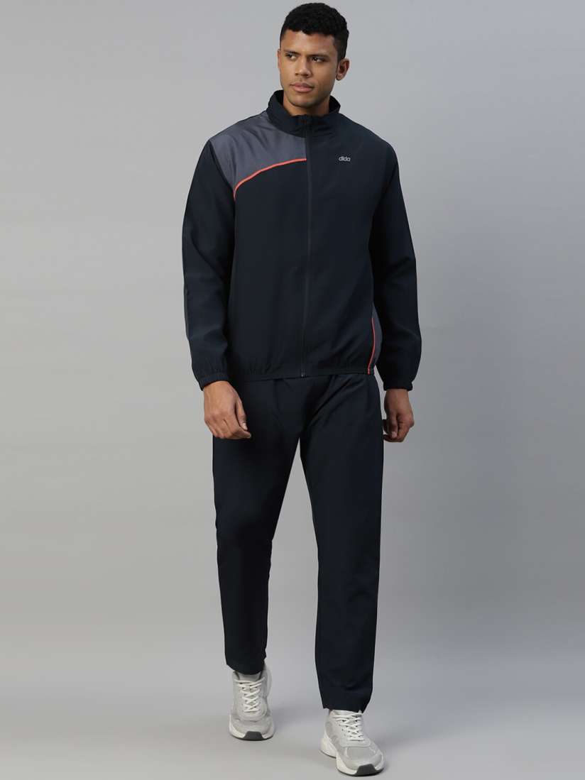 Buy DIDA Colourblocked Mock Collar Long Sleeves Comfort Fit Tracksuits Tracksuits for Men 27516632 Myntra