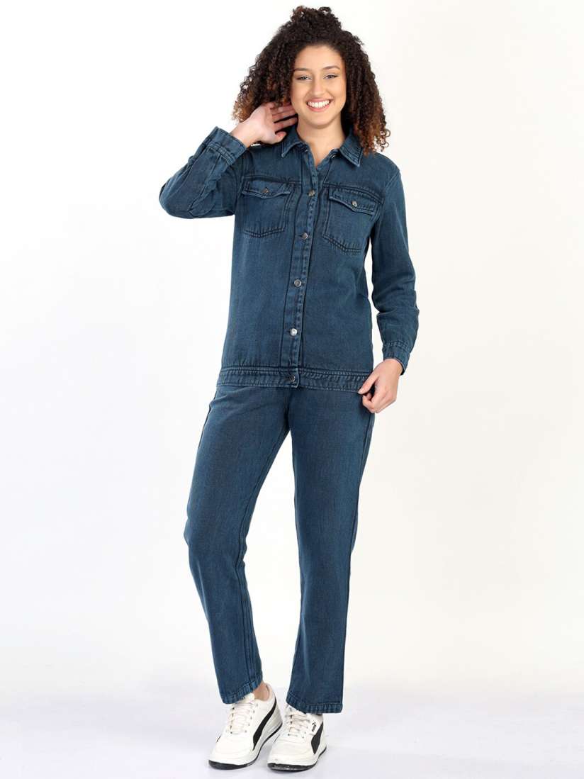 Myntra denim jumpsuit clearance
