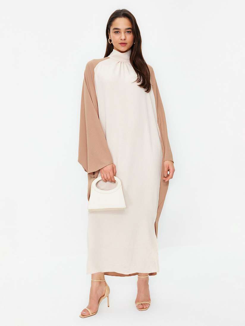 High neck kimono dress sales