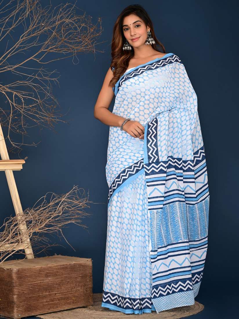 Buy KALINI Geometric Printed Pure Cotton Saree Sarees for Women 27541574 Myntra