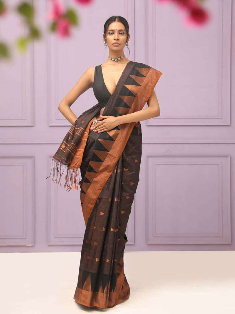 Buy Indethnic Zari Jamdani Saree Sarees for Women 27546474 Myntra