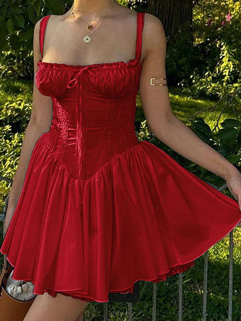 Buy LULU SKY Gathered Detailed Fit Flare Corset Dress Dresses for Women 27550290 Myntra