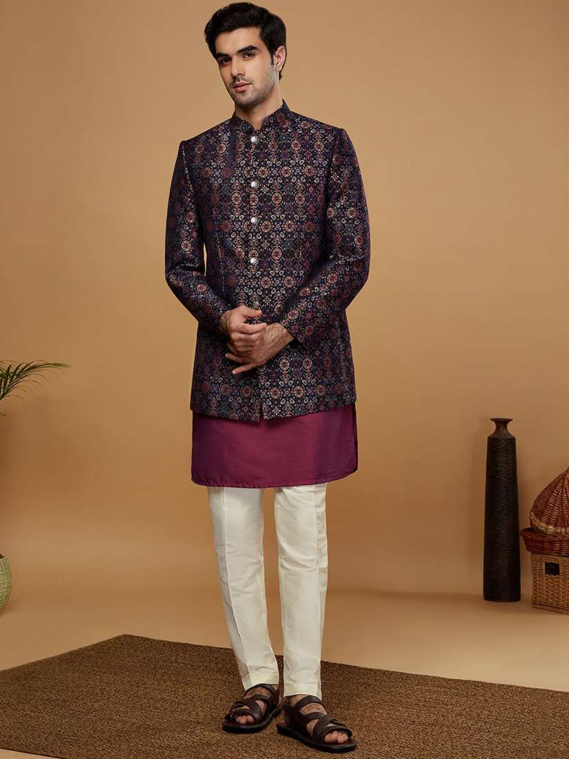 Buy Kisah Men Kurta Trousers Jodhpuri Bandhgala Blazer Set Sherwani for Men 27550848 Myntra