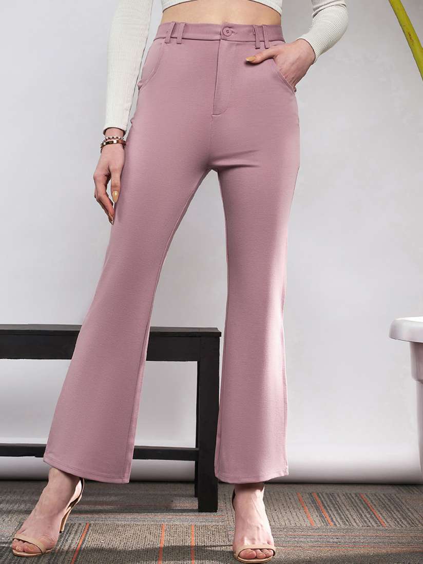 Pink bootcut trousers 2025