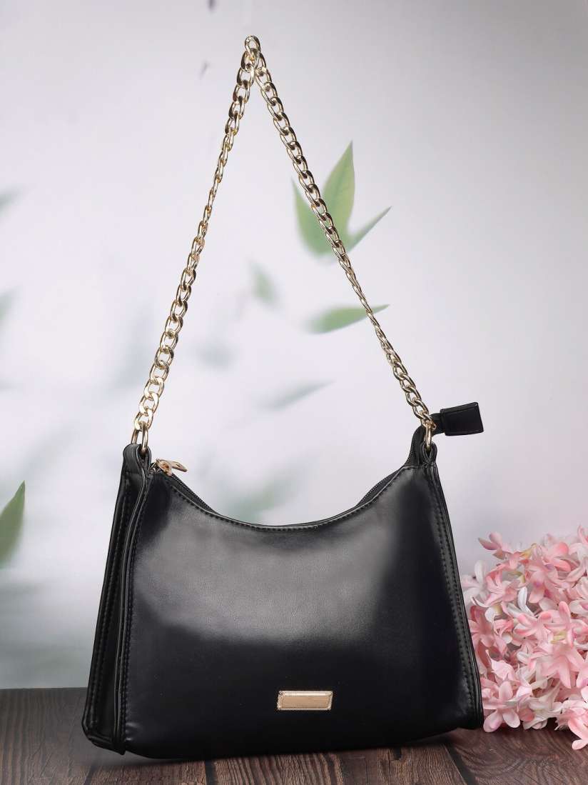 Buy DressBerry Black Structured Shoulder Bag Handbags for Women 27558952 Myntra