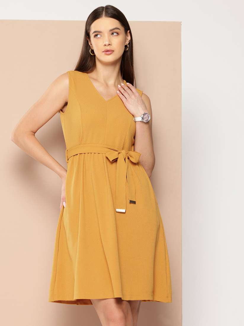 Buy Chemistry A Line Dress with Belt Dresses for Women 27566206 Myntra