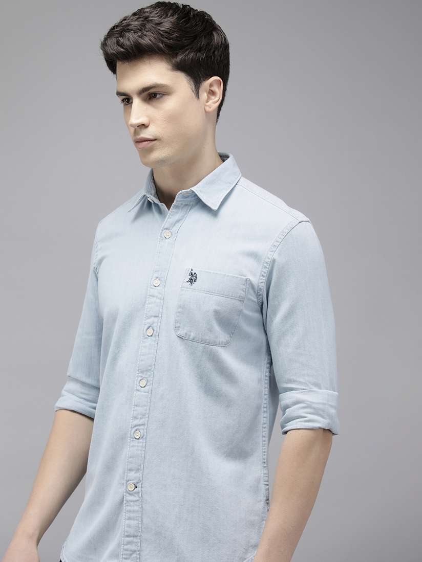 Chambray Shirt Us Polo Denim Shirt Polo Uspa Shirt Craig Men (USO102668)  Denim Shirts
